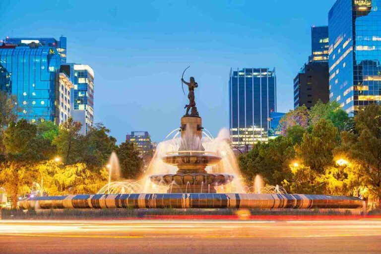 Diana the Huntress Fountain in Downtown Mexico City